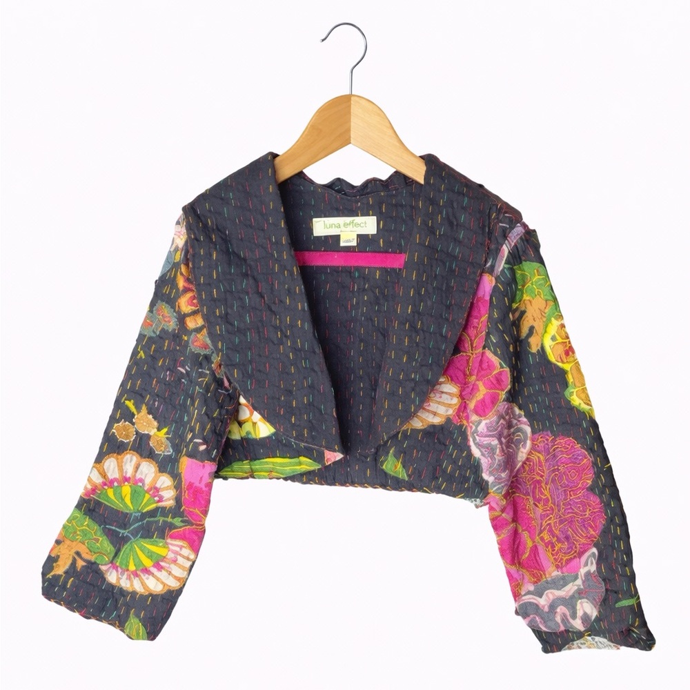 Luna Effect Girls Handmade Floral Bolero Jacket Size 3T Boho Boutique Festival